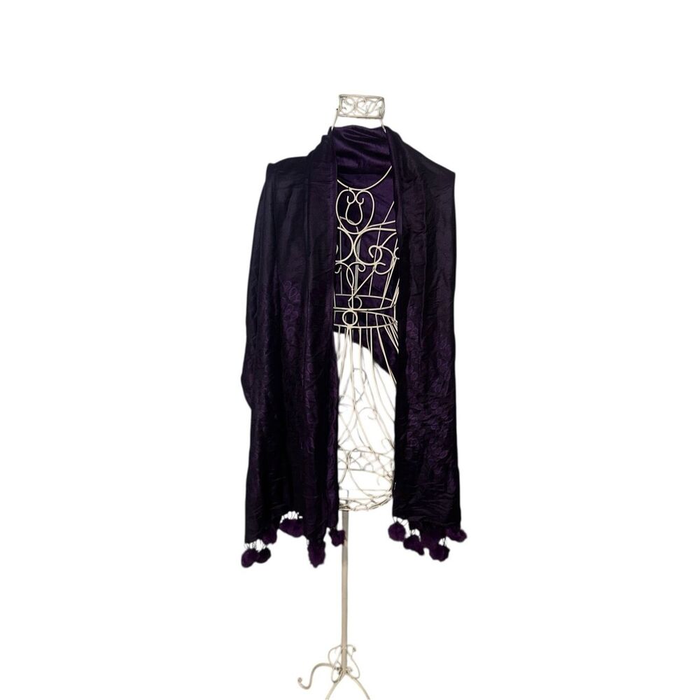 NEW WITH TAGS Pashmina VERY MODA Scarf Women's Scarf Wrap Shawl PURPLE/BLACK  Wr